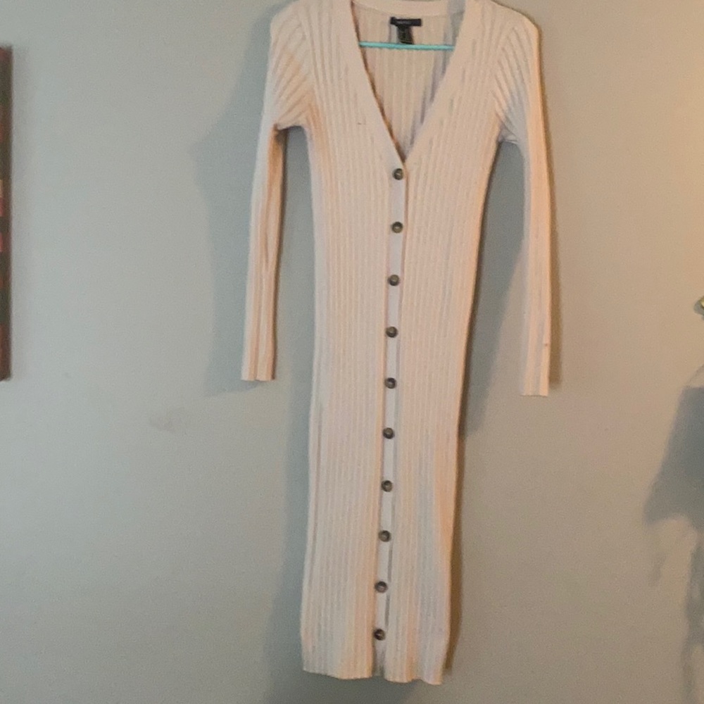 Fitted long sleeve sweater dress